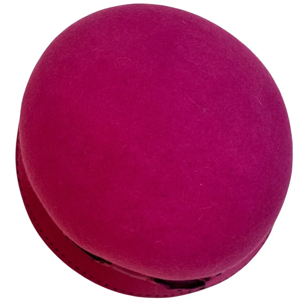 Nordstrom Magenta Pink Wool Cloche Hat Made in Italy Bow Detail Vintage Style